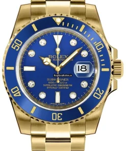 Swiss Fake Rolex Submariner Date 116618 Caliber 3135 Automatic Movement 40mm Yellow Gold Case Mens/unisex Watch