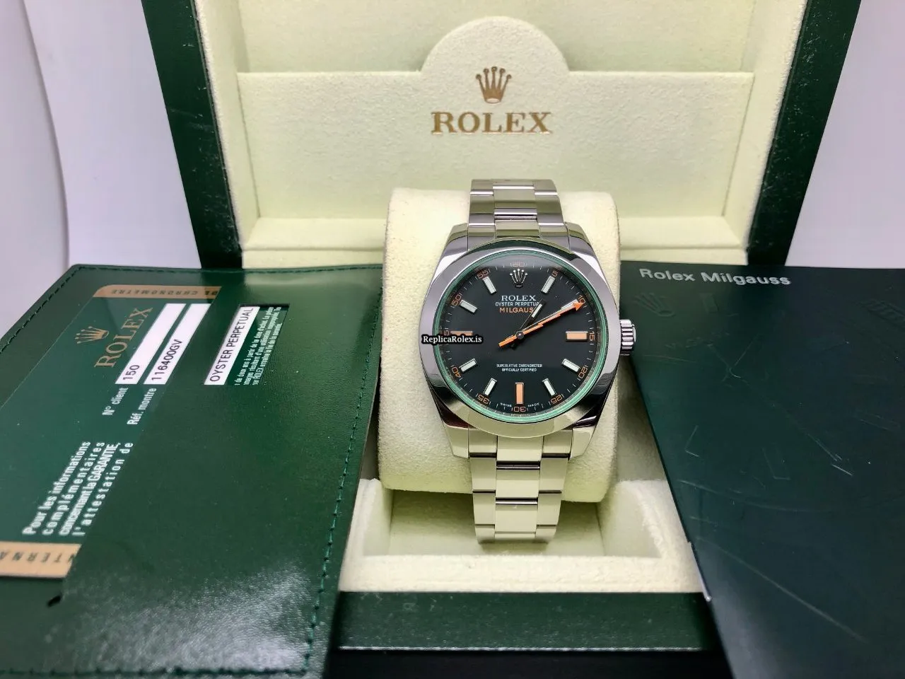 Fabulous Fake Rolex Milgauss 116400gv Caliber 3131 Automatic Movement 40mm Steel Case Mens/unisex Watch - Image 11