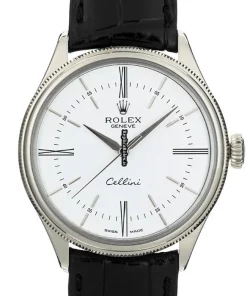 Suitable Fake Rolex Cellini Time 50509 Caliber 3132 Automatic Movement 39mm White Gold Case Watch
