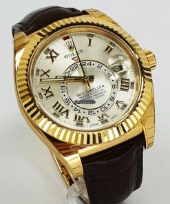 Defect Replica Rolex Sky-dweller 326138 Caliber 9001 Automatic Movement 42mm Yellow Gold Case Mens/unisex Watch