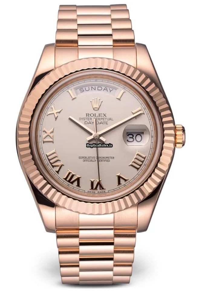 1:1 Replica Rolex Day-date II 218235 Caliber 3156 Automatic Movement 41mm Rose Gold Case Mens/unisex Watch