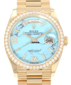 Affordable Replica Rolex Day-date 36 128348rbr Caliber 3255 Automatic Movement 36mm Yellow Gold Case Mens/unisex Watch