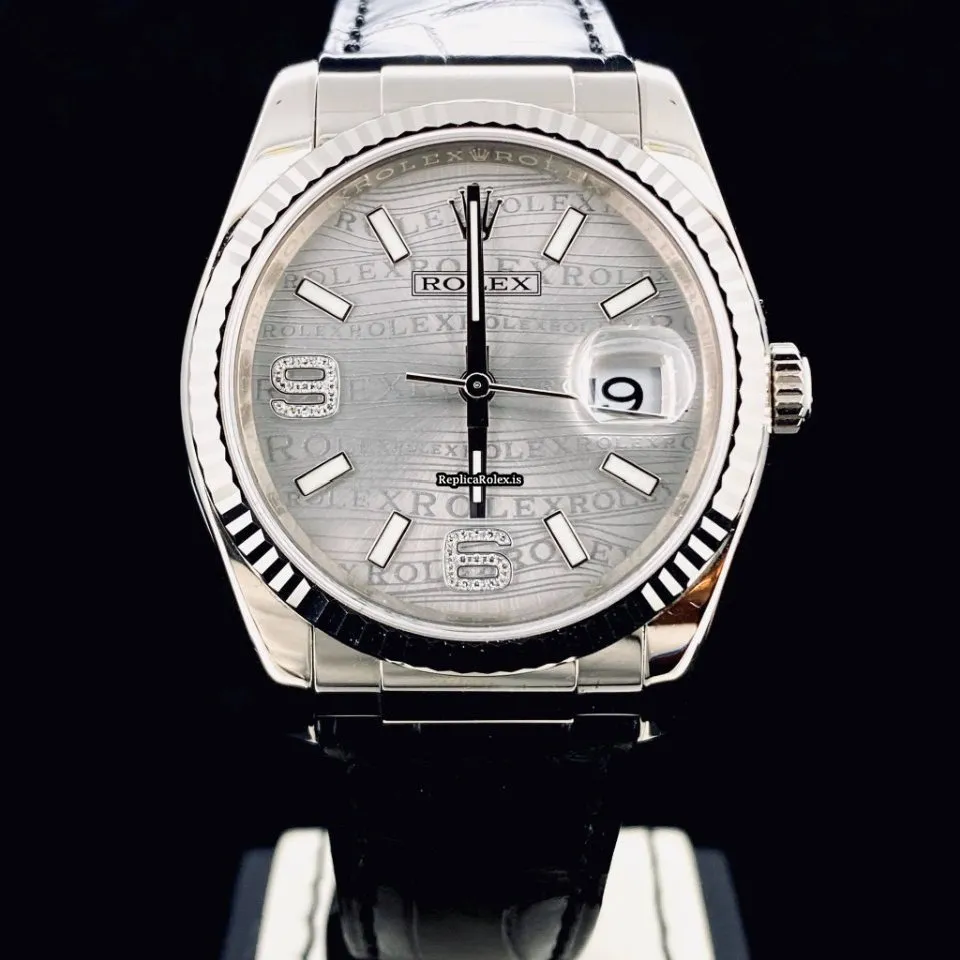 Fantastic Fake Rolex Datejust 116139 Caliber 3135 Automatic Movement 36mm White Gold Case Mens/unisex Watch - Image 2