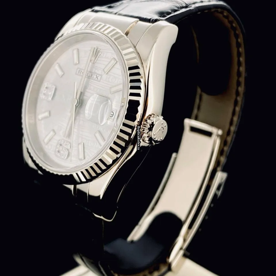 Fantastic Fake Rolex Datejust 116139 Caliber 3135 Automatic Movement 36mm White Gold Case Mens/unisex Watch - Image 3