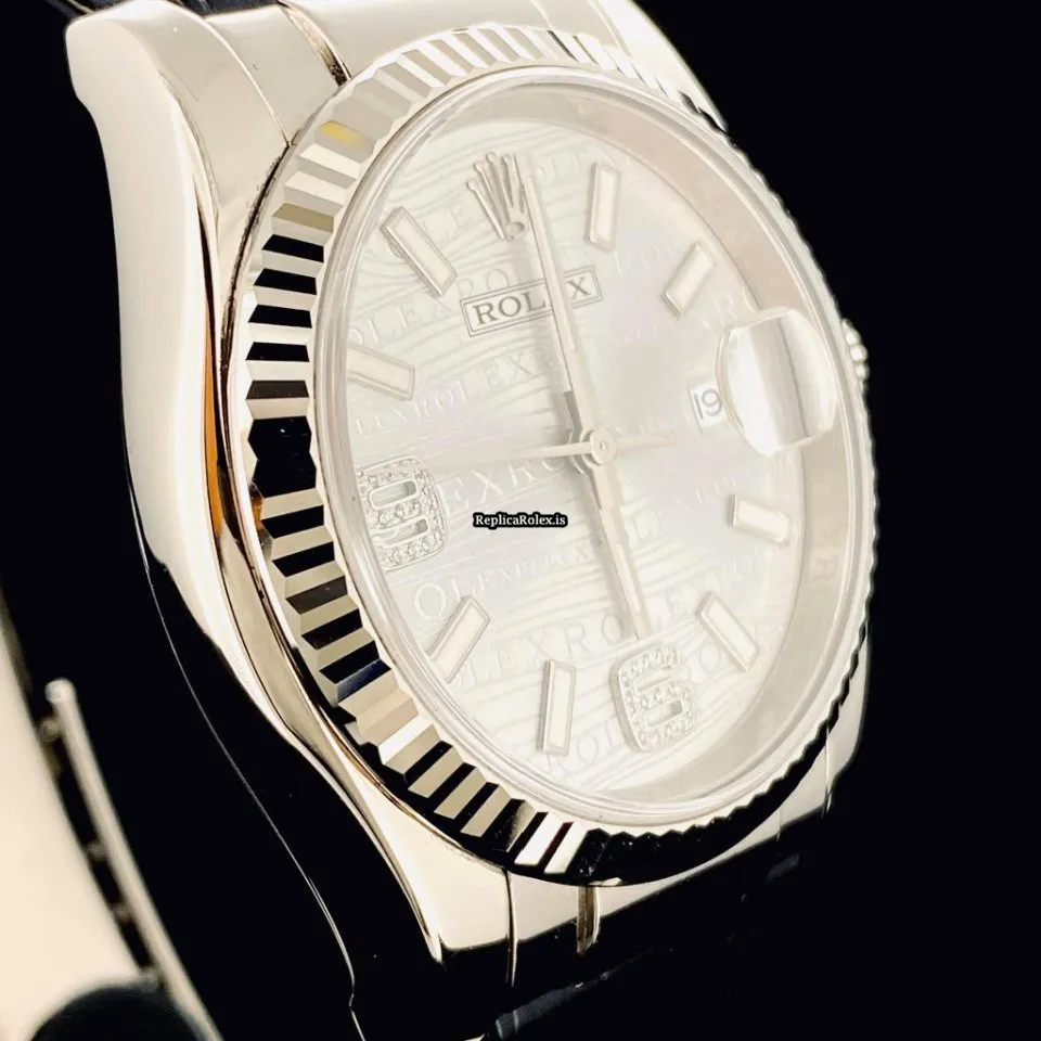 Fantastic Fake Rolex Datejust 116139 Caliber 3135 Automatic Movement 36mm White Gold Case Mens/unisex Watch - Image 6