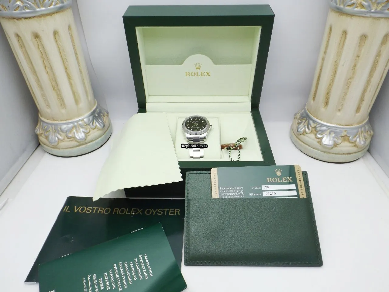 Appealing Fake Rolex Oyster Perpetual 177210 Automatic Movement 31mm Steel Case Womens Watch - Image 9