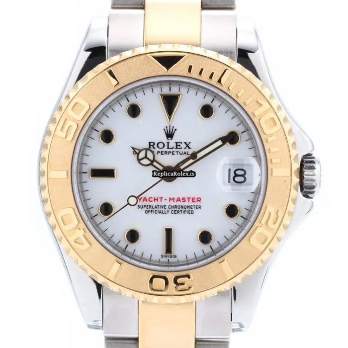Reliable Imitation Rolex Yacht-master 68623 Caliber 2135 Automatic Movement 35mm Gold/steel Case Mens/unisex Watch - Image 2