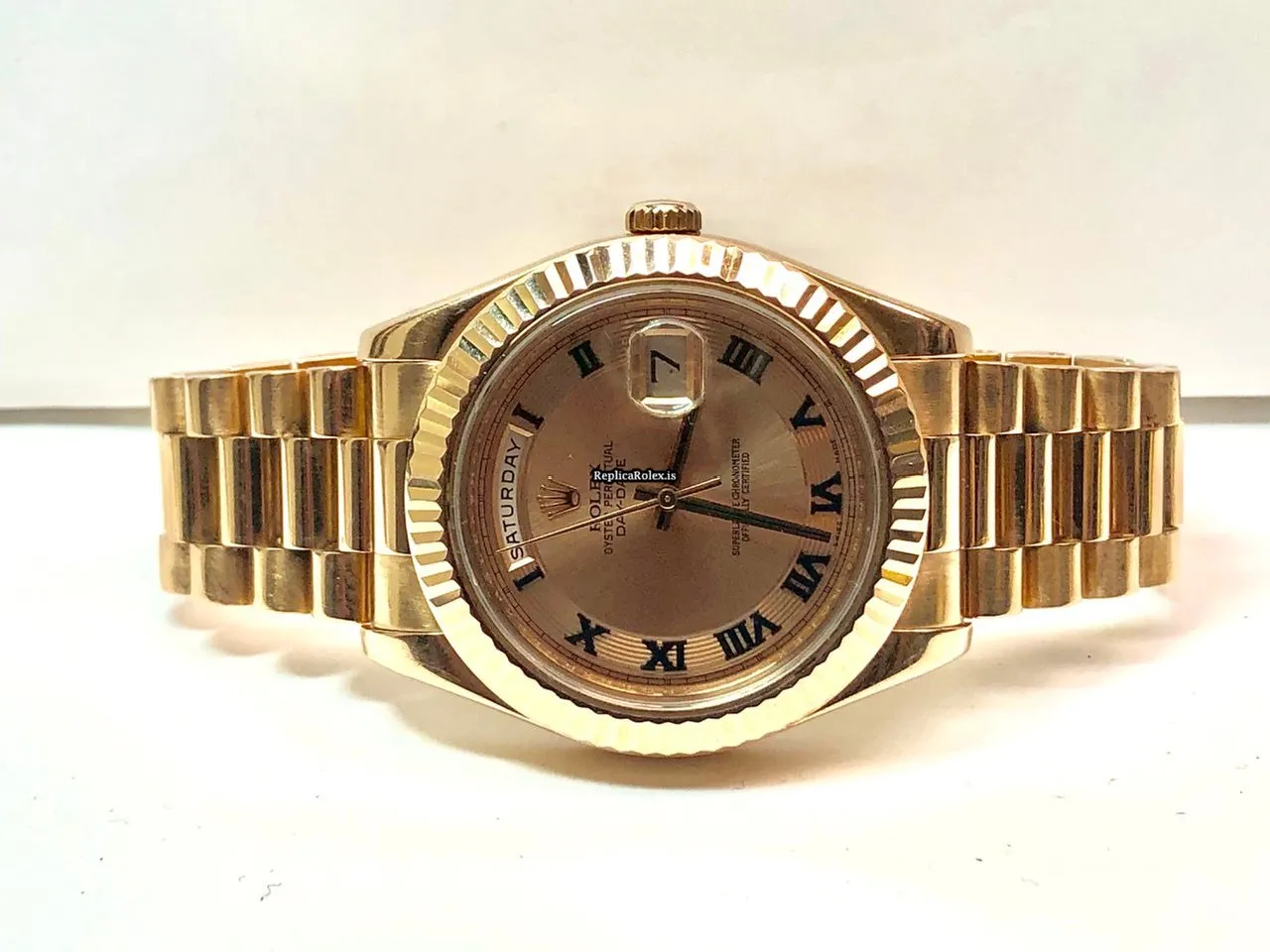 Stylish Fake Rolex Day-date II 218235 Caliber 3156 Automatic Movement 41x49mm Rose Gold Case Mens/unisex Watch - Image 2