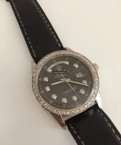 Beautiful Fake Rolex Day-date 36 1803 Caliber 1556 Automatic Movement 36mm White Gold Case Mens/unisex Watch