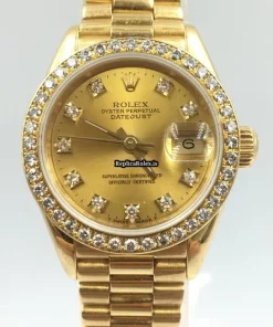 Well Made Replica Rolex Lady-datejust 69138 Caliber 2135 Automatic Movement 26mm Yellow Gold Case Womens Watch