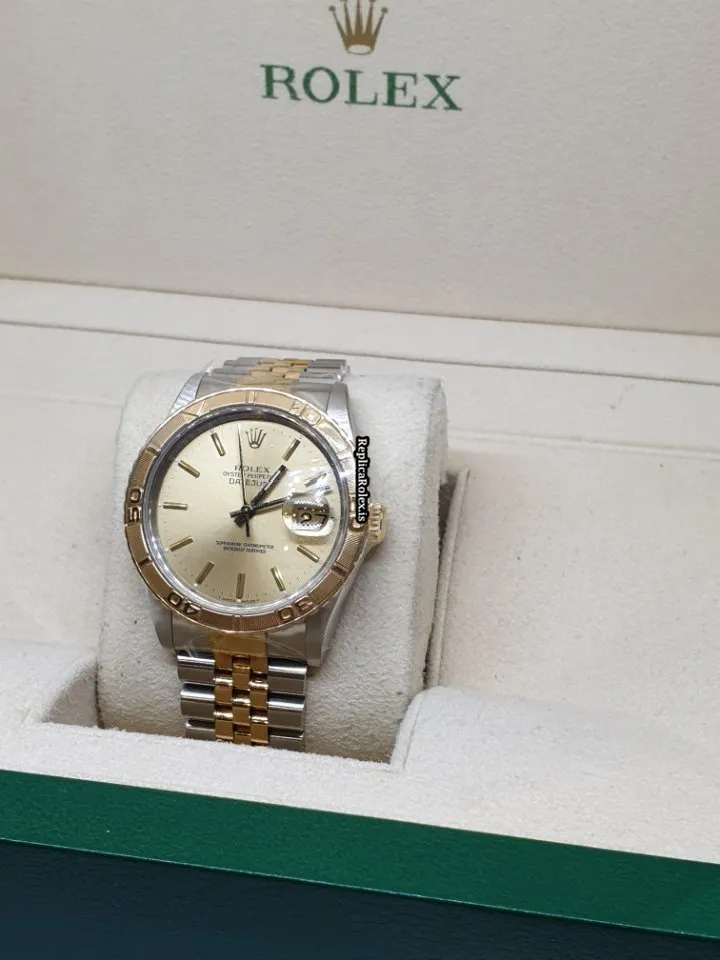 Mind-boggling Fake Rolex Datejust Turn-o-graph 16263 Caliber 3135 Automatic Movement 36mm Gold/steel Case Mens/unisex Watch