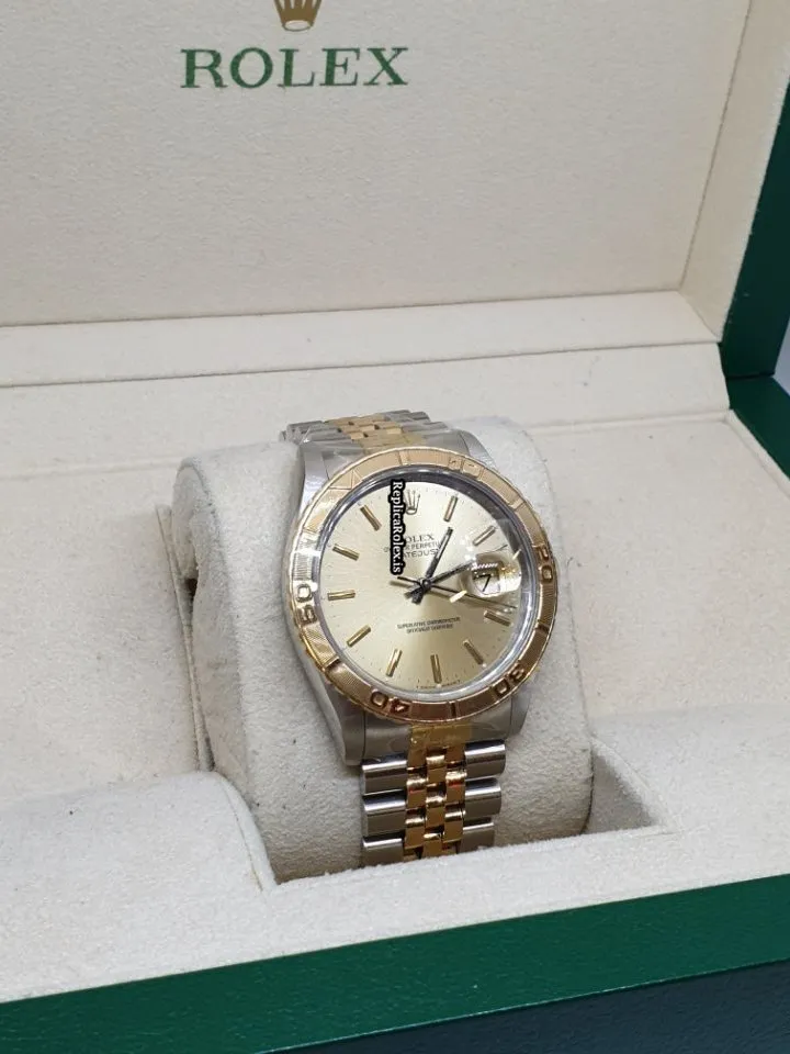 Mind-boggling Fake Rolex Datejust Turn-o-graph 16263 Caliber 3135 Automatic Movement 36mm Gold/steel Case Mens/unisex Watch - Image 2