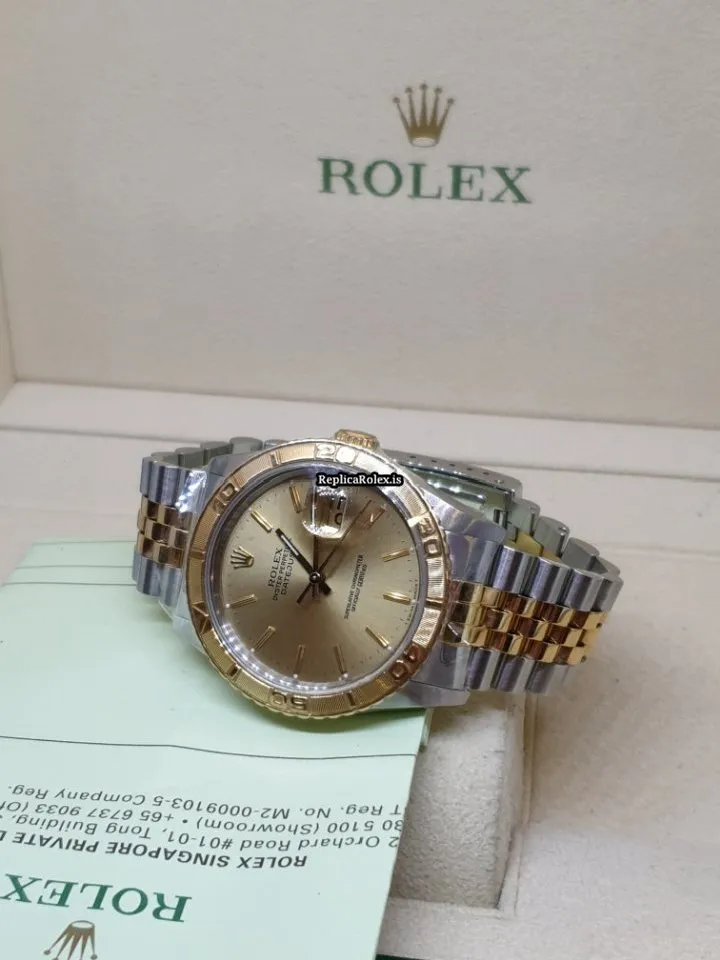 Mind-boggling Fake Rolex Datejust Turn-o-graph 16263 Caliber 3135 Automatic Movement 36mm Gold/steel Case Mens/unisex Watch - Image 6
