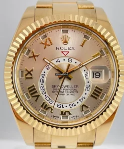 Luxury Replica Rolex Sky-dweller 326938 Caliber 9001 Automatic Movement 42mm Yellow Gold Case Mens/unisex Watch