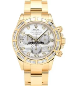 Luxury Replica Rolex Daytona 116568br Caliber 4130 Automatic Movement 40mm Yellow Gold Case Watch