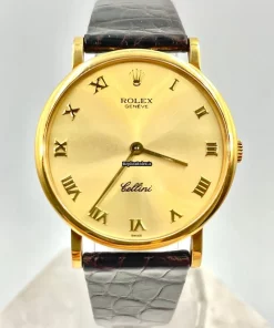 Exquisite Fake Rolex Cellini 5112 Caliber 1601 Manual Winding Movement Yellow Gold Case Mens/unisex Watch