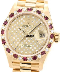 Excellent Knockoff Rolex Lady-datejust 69198zd Automatic Movement 26mm Yellow Gold Case Womens Watch