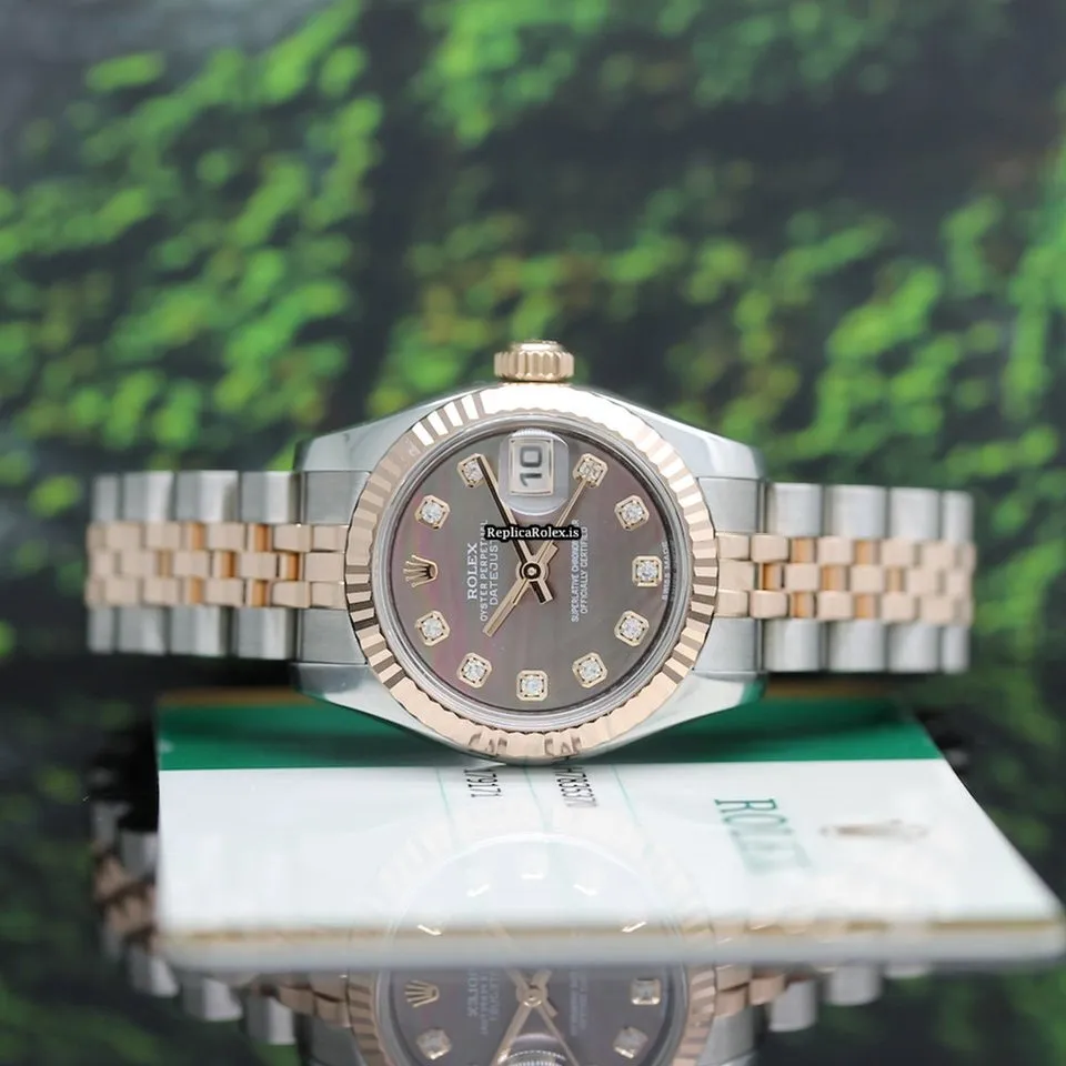Suitable Replica Rolex Lady-datejust 179171 Caliber 2235 Automatic Movement 26mm Gold/steel Case Womens Watch - Image 2