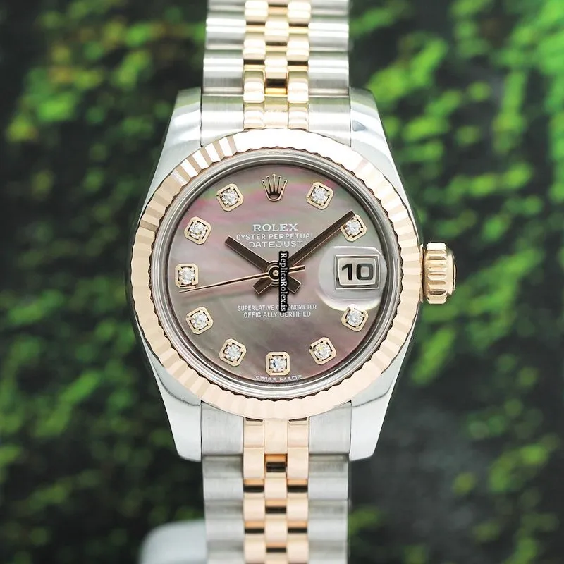 Suitable Replica Rolex Lady-datejust 179171 Caliber 2235 Automatic Movement 26mm Gold/steel Case Womens Watch - Image 3