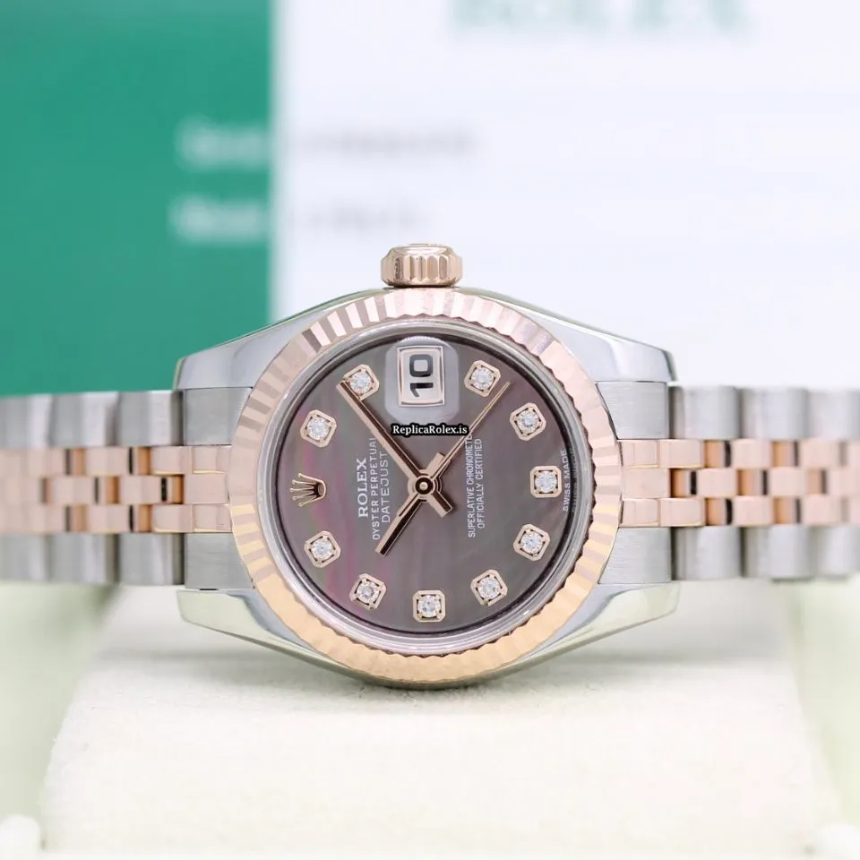 Suitable Replica Rolex Lady-datejust 179171 Caliber 2235 Automatic Movement 26mm Gold/steel Case Womens Watch - Image 4