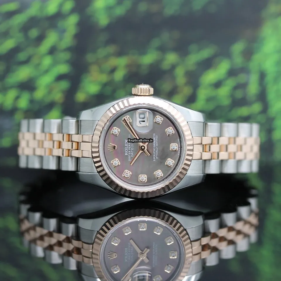 Suitable Replica Rolex Lady-datejust 179171 Caliber 2235 Automatic Movement 26mm Gold/steel Case Womens Watch - Image 5