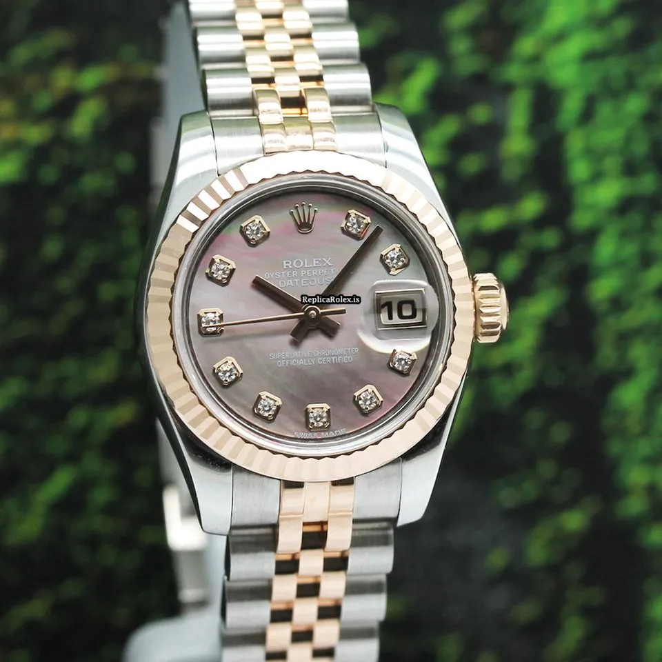 Suitable Replica Rolex Lady-datejust 179171 Caliber 2235 Automatic Movement 26mm Gold/steel Case Womens Watch - Image 7