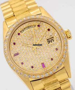 Cool Replica Rolex Day-date 36 1803 Caliber 1556 Automatic Movement 36mm Yellow Gold Case Mens/unisex Watch
