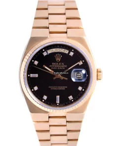 Luxury Fake Rolex Day-date Oysterquartz 19018 Quartz Movement 36mm Yellow Gold Case Mens/unisex Watch