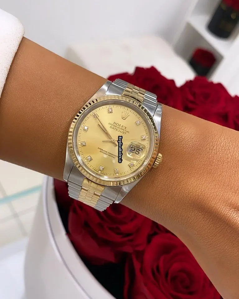 Great Replica Rolex Datejust 16233 Caliber 3135 Automatic Movement 36mm Gold/steel Case Mens/unisex Watch - Image 2