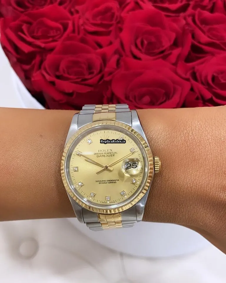 Great Replica Rolex Datejust 16233 Caliber 3135 Automatic Movement 36mm Gold/steel Case Mens/unisex Watch - Image 3