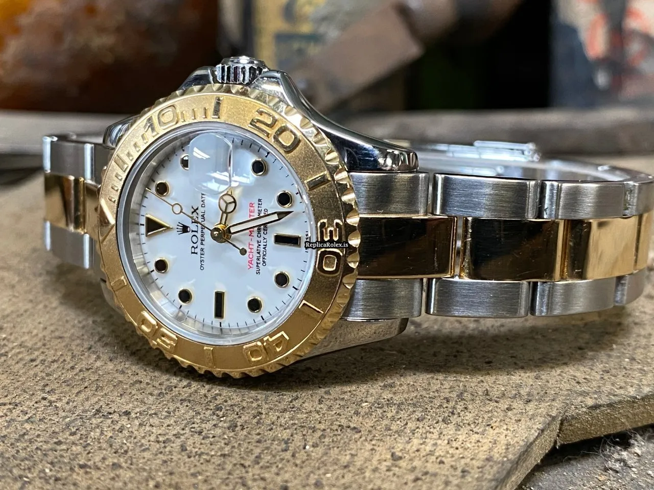 Excellent Replica Rolex Yacht-master 169623 Caliber 2235 Automatic Movement 29mm Gold/steel Case Womens Watch - Image 3