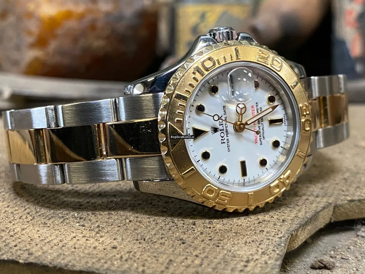 Excellent Replica Rolex Yacht-master 169623 Caliber 2235 Automatic Movement 29mm Gold/steel Case Womens Watch - Image 9