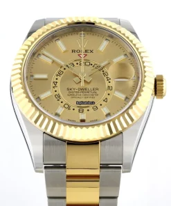 Lovely Knockoff Rolex Sky-dweller 326933 Automatic Movement 42mm Gold/steel Case Watch