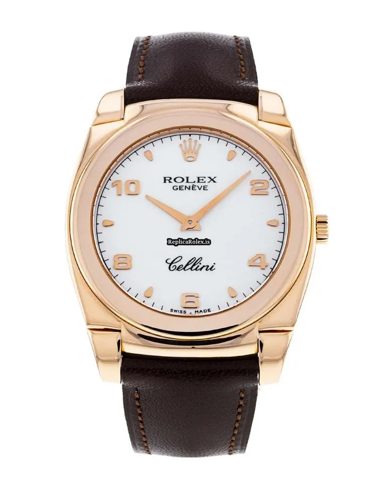 Quality Fake Rolex Cellini 5330 Caliber 1602 Manual Winding Movement 36mm Rose Gold Case Mens/unisex Watch
