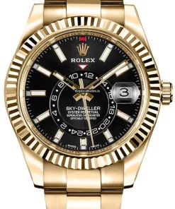 Appealing Replica Rolex Sky-dweller 326938 Caliber 9001 Automatic Movement 42mm Yellow Gold Case Mens/unisex Watch