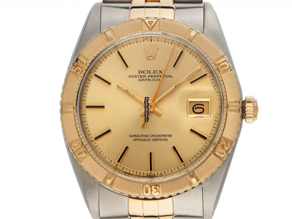 Defect Replica Rolex Datejust Turn-o-graph 1625 Caliber 1570 Automatic Movement 36mm Gold/steel Case Mens/unisex Watch
