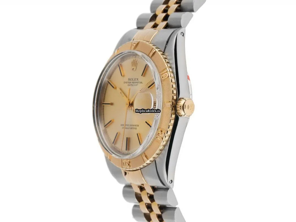 Defect Replica Rolex Datejust Turn-o-graph 1625 Caliber 1570 Automatic Movement 36mm Gold/steel Case Mens/unisex Watch - Image 2