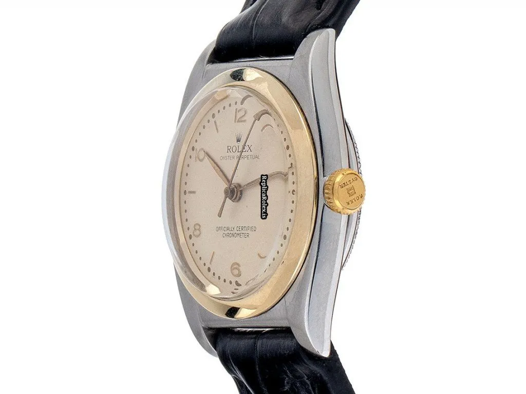 Excellent Copies Rolex Bubble Back 5020 Automatic Movement 32mm Gold/steel Case Mens/unisex Watch - Image 2