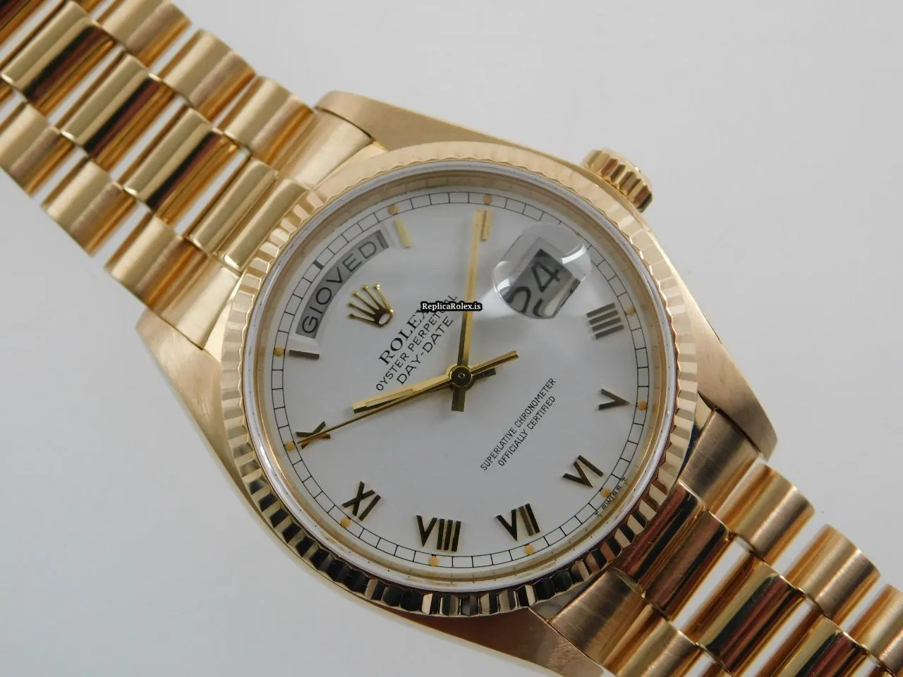 Amazing Imitation Rolex Day-date 36 18038 Caliber 3055 Automatic Movement 36x44mm Yellow Gold Case Mens/unisex Watch - Image 12