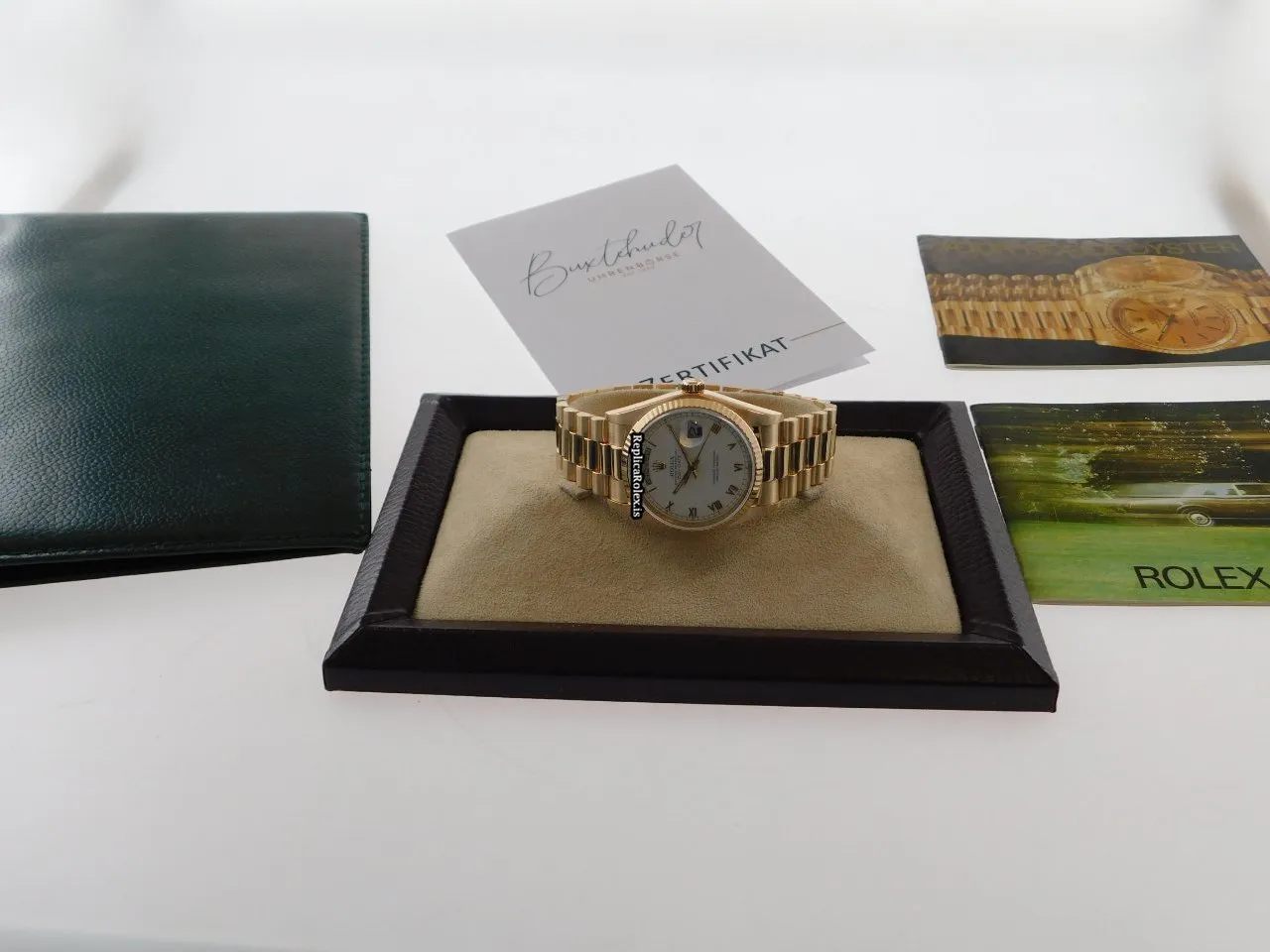 Amazing Imitation Rolex Day-date 36 18038 Caliber 3055 Automatic Movement 36x44mm Yellow Gold Case Mens/unisex Watch - Image 5