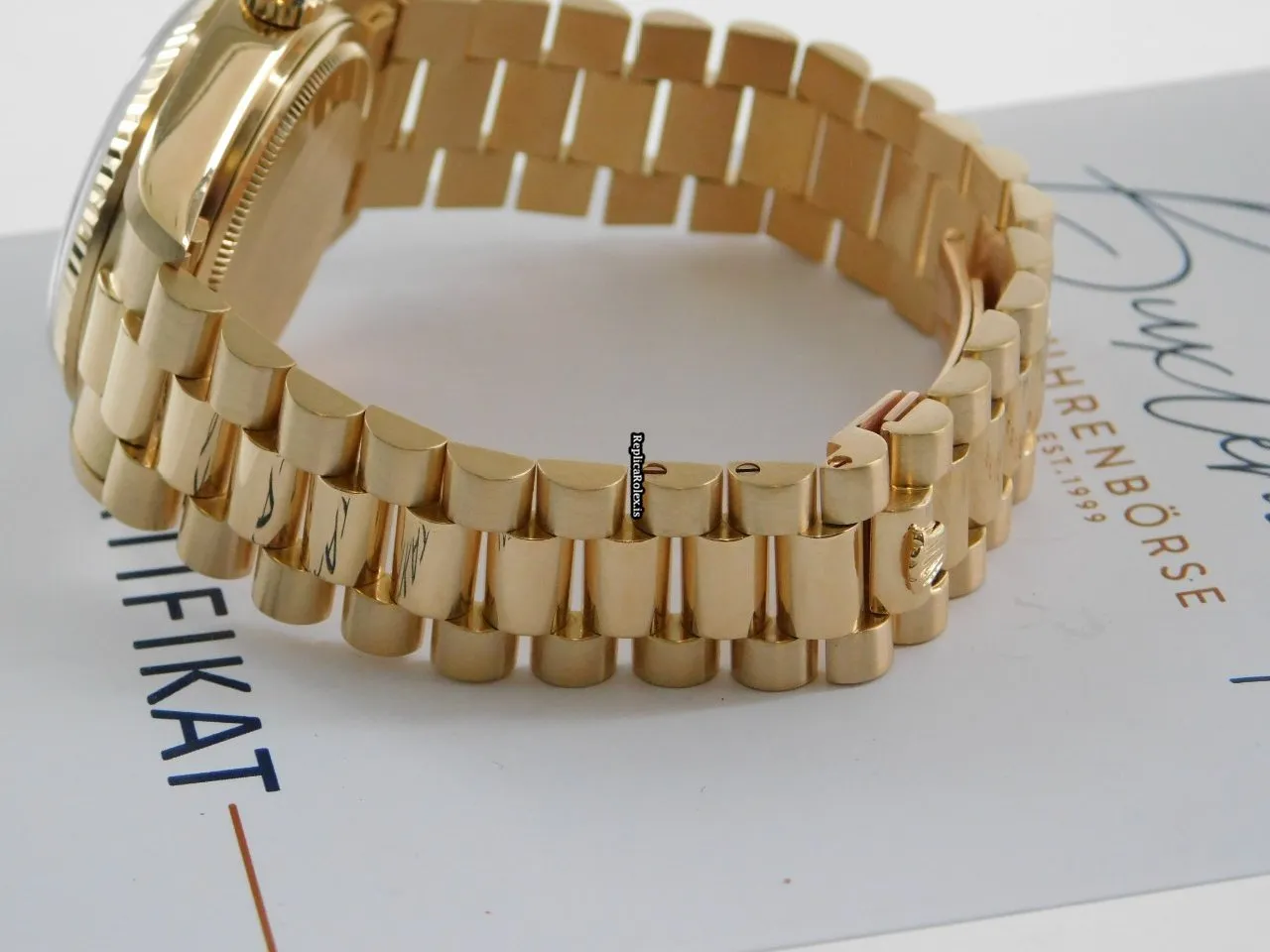 Amazing Imitation Rolex Day-date 36 18038 Caliber 3055 Automatic Movement 36x44mm Yellow Gold Case Mens/unisex Watch - Image 7