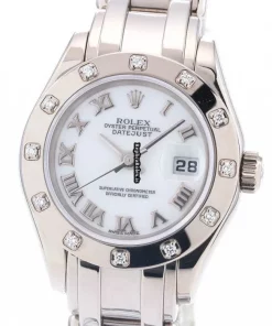 Best Replica Rolex Lady-datejust Pearlmaster 80319 Automatic Movement 29mm White Gold Case Womens Watch