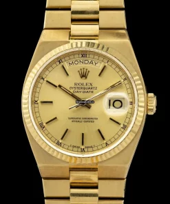 Great Fake Rolex Day-date Oysterquartz 19018 Caliber 5055 Quartz Movement 36mm Yellow Gold Case Mens/unisex Watch