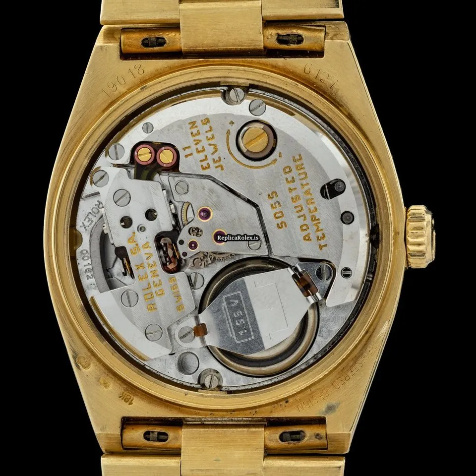 Great Fake Rolex Day-date Oysterquartz 19018 Caliber 5055 Quartz Movement 36mm Yellow Gold Case Mens/unisex Watch - Image 3