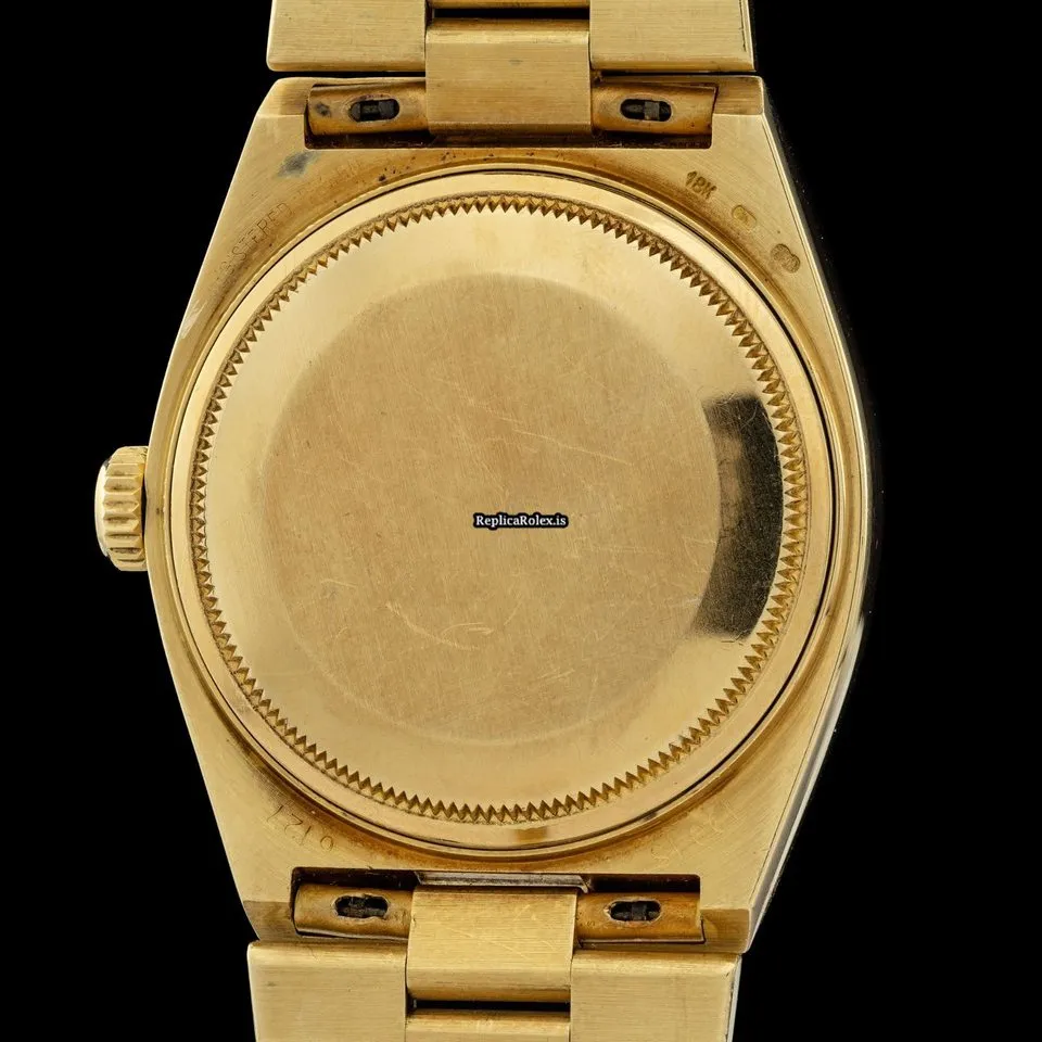 Great Fake Rolex Day-date Oysterquartz 19018 Caliber 5055 Quartz Movement 36mm Yellow Gold Case Mens/unisex Watch - Image 9