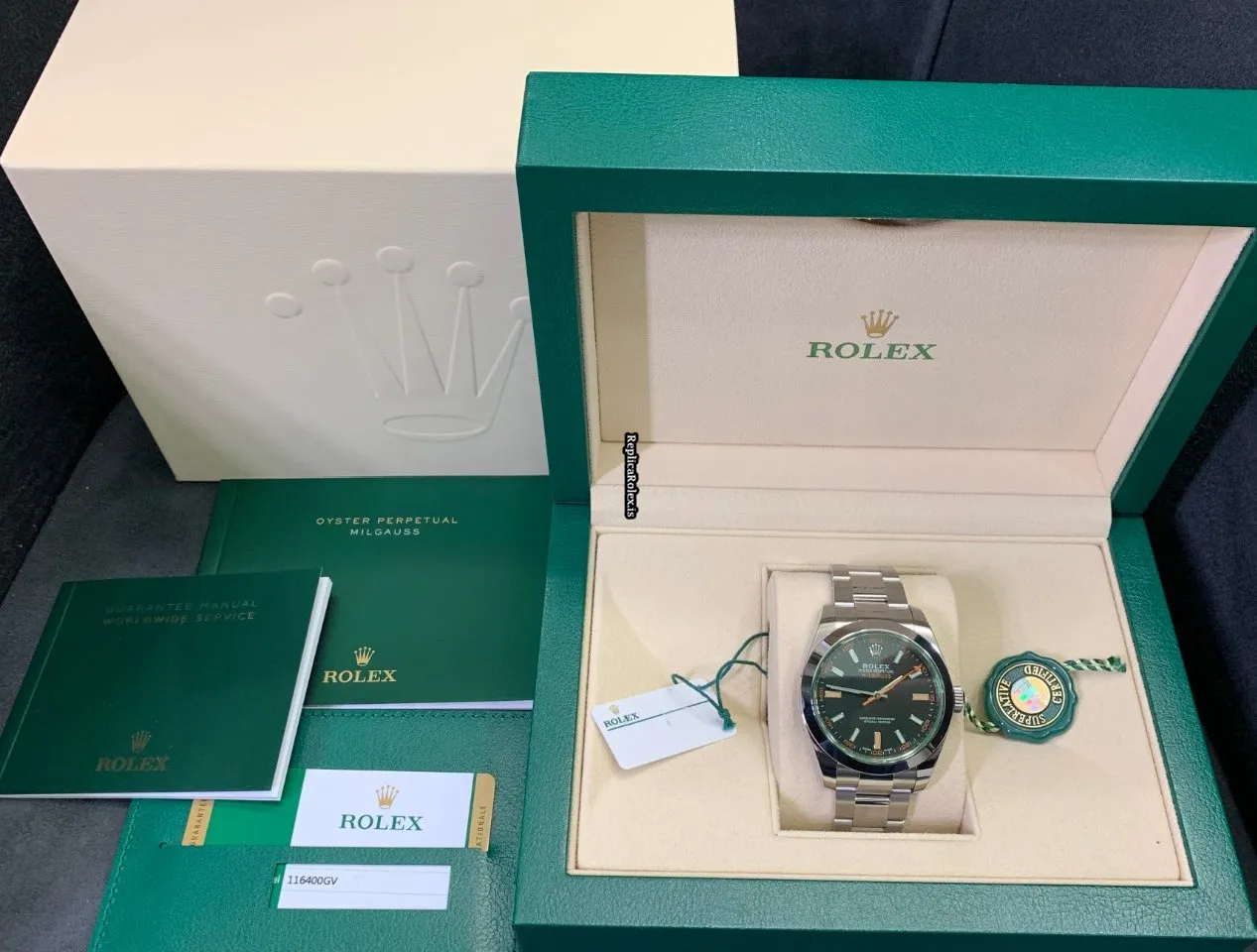 Durable Fake Rolex Milgauss 116400gv Caliber 3131 Automatic Movement 40mm Steel Case Mens/unisex Watch - Image 7