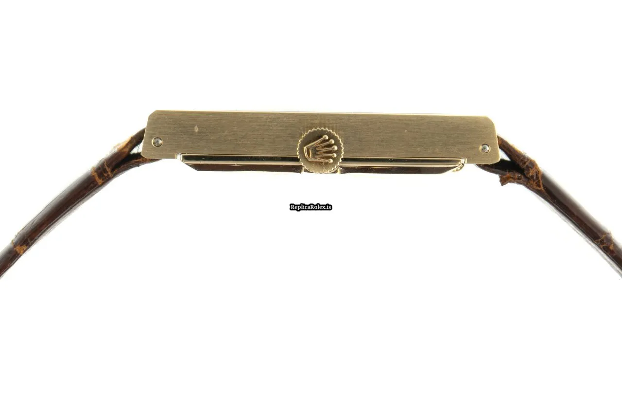 Fantastic Clone Rolex Cellini 4014 Caliber 1600 Manual Winding Movement 28.5x22.5mm Yellow Gold Case Mens/unisex Watch - Image 10