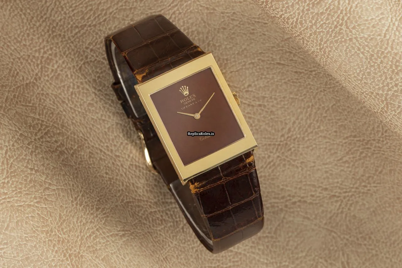 Fantastic Clone Rolex Cellini 4014 Caliber 1600 Manual Winding Movement 28.5x22.5mm Yellow Gold Case Mens/unisex Watch - Image 2