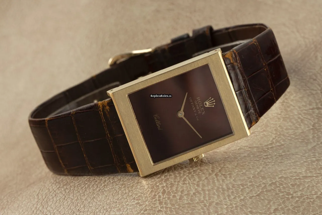 Fantastic Clone Rolex Cellini 4014 Caliber 1600 Manual Winding Movement 28.5x22.5mm Yellow Gold Case Mens/unisex Watch - Image 3