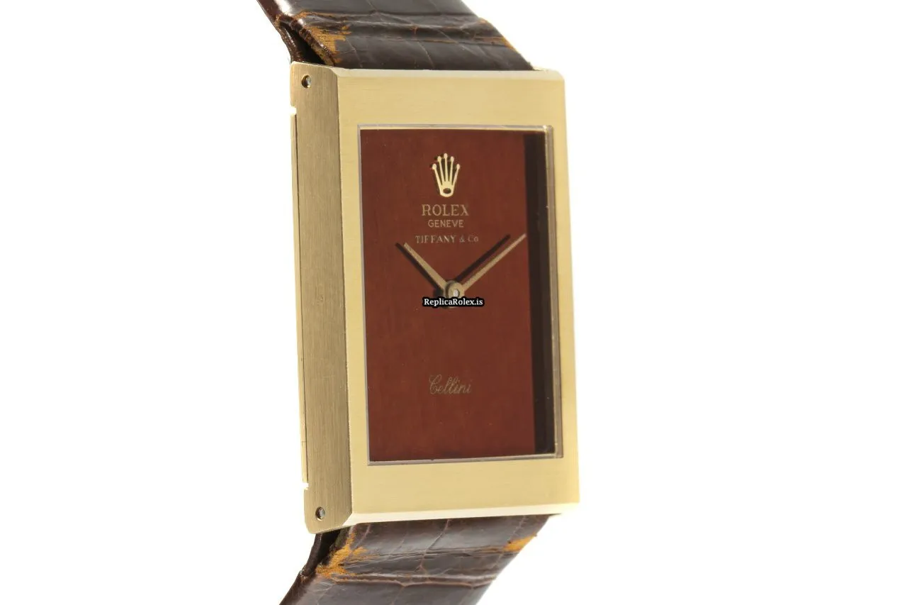 Fantastic Clone Rolex Cellini 4014 Caliber 1600 Manual Winding Movement 28.5x22.5mm Yellow Gold Case Mens/unisex Watch - Image 6